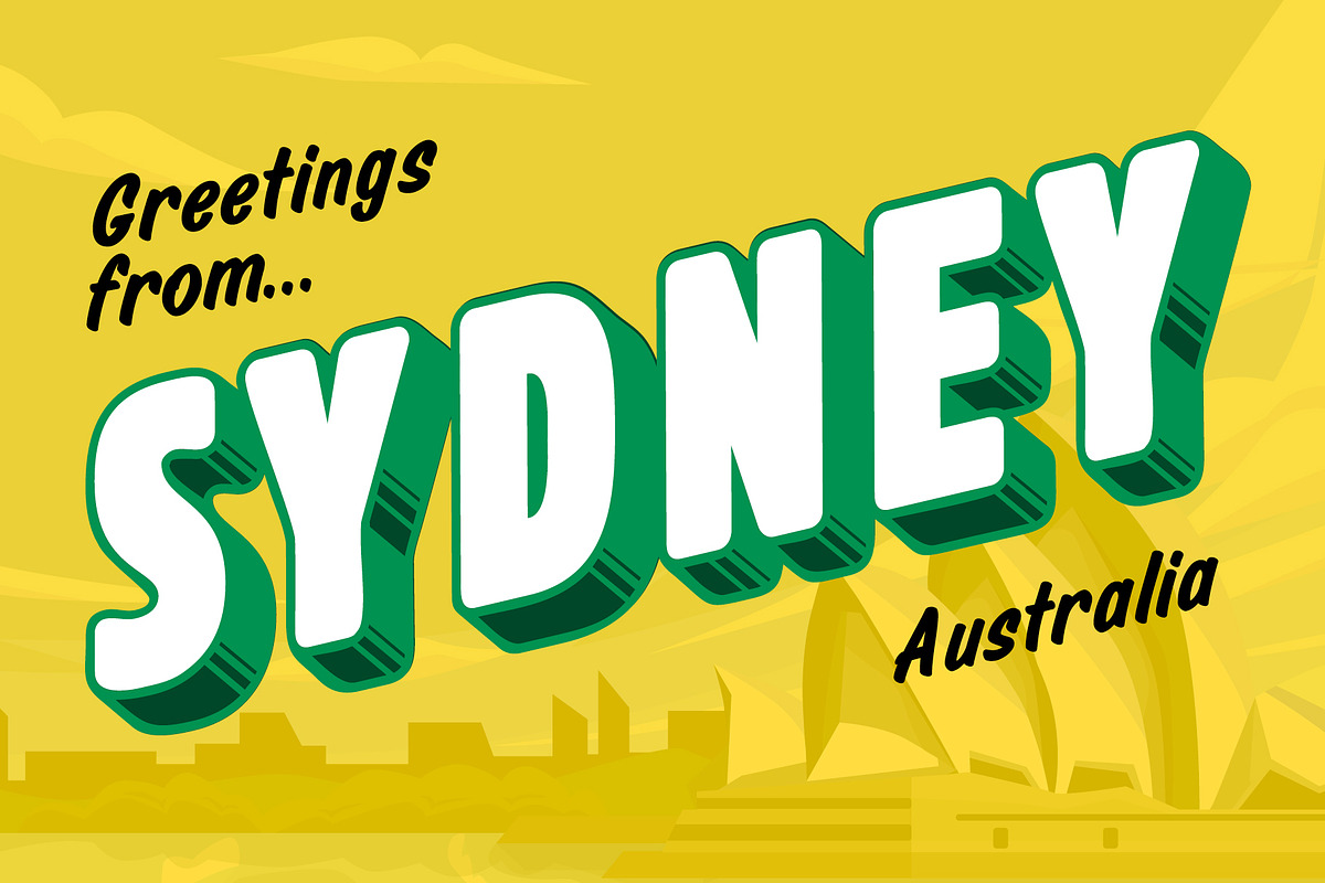 Greetings From Font, a Sans Serif Font by Loudoun Design Co. (Photo 4 of 6)
