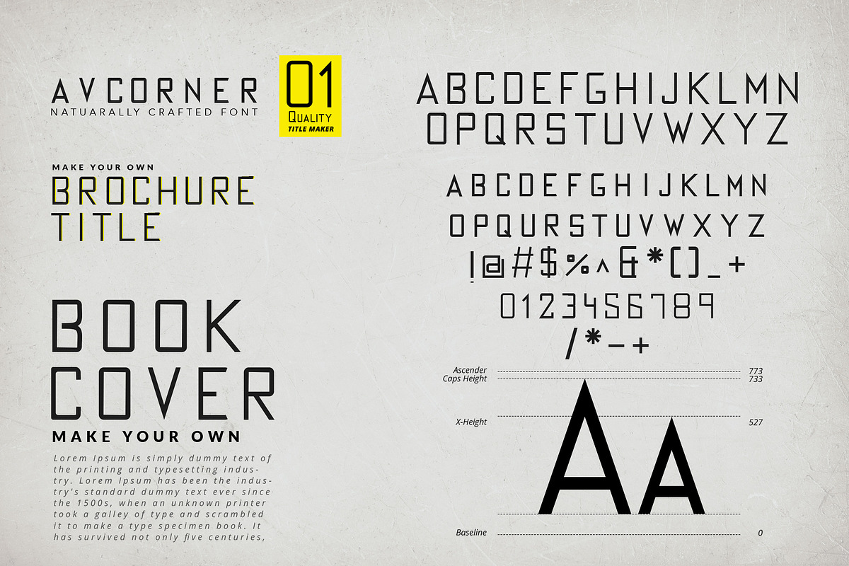 AV-CORNER Tall Display Font preview 6