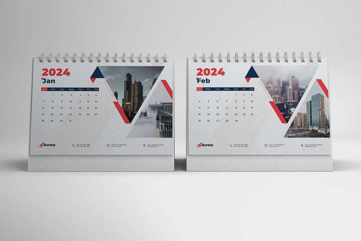 Desk Calendar 2024, a Stationery Template by Uiparvin (Photo 2 of 2)