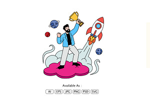 Success and Achievement Illustration, a Person Illustration by Partikusi Design