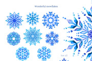 Watercolor Snowflakes, a Decorative Illustration by Lara Cold (Thumbnail 2 of 9)