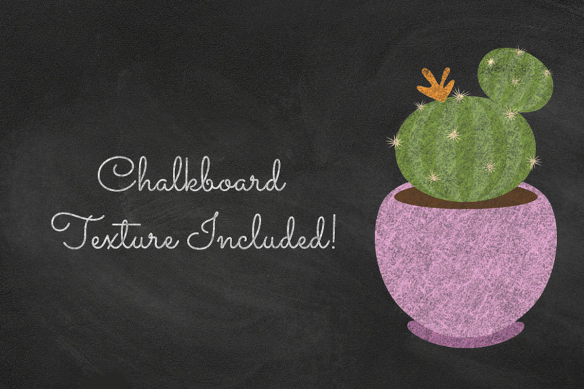 Chalkboard Cacti & Succulent Clipart, an Illustration by Digital Curio (Photo 2 of 2)