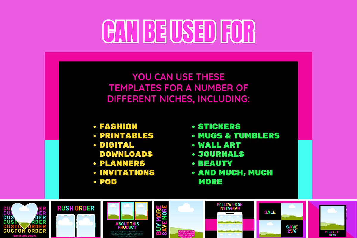 Neon Etsy Listing Templates, a Branding & Logo Template by SunshineStudioBoutique (Photo 6 of 8)