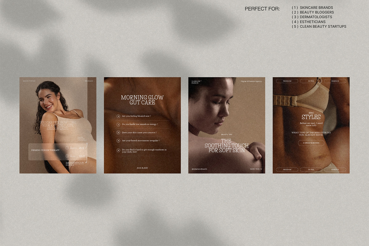 Aesthetic Skincare Post Templates preview 2