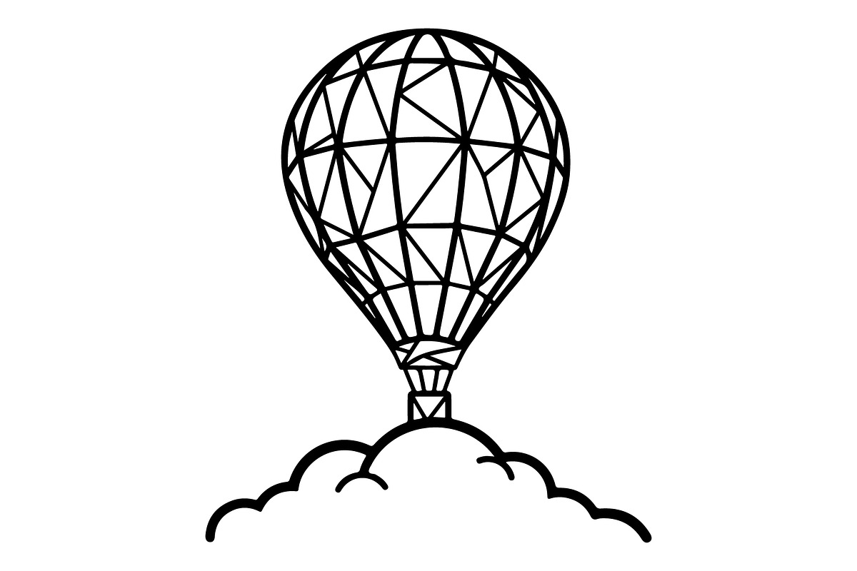 Hot Air Balloon Silhouette Bundle, an Object Illustration by Gaye Art (Photo 3 of 31)