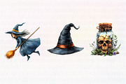 Watercolor Halloween Clipart, an Illustration by CreationArt (Thumbnail 5 of 5)