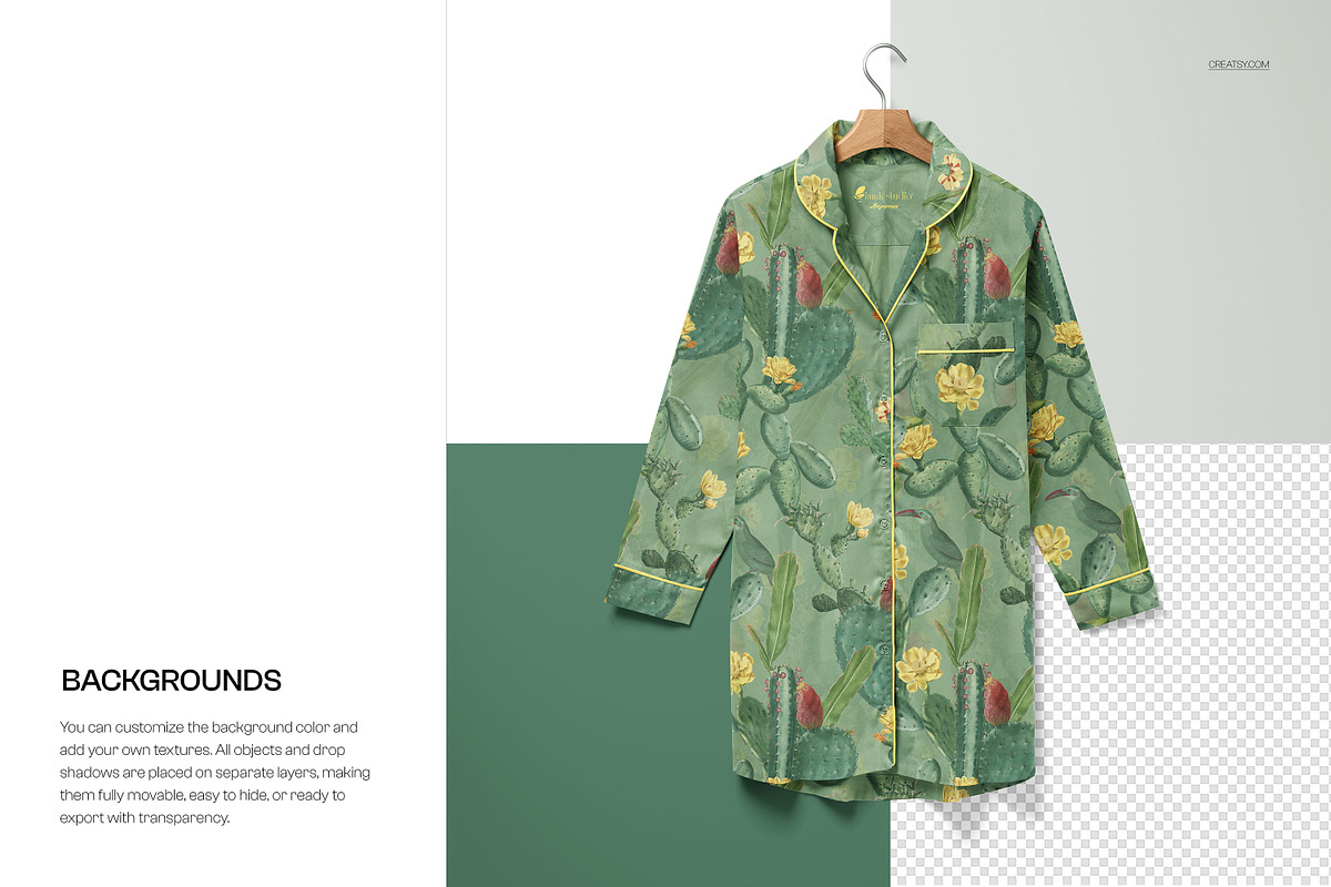 Nightdress Mockup Set, a Shirt Mockup by creatsy5 (Photo 8 of 10)