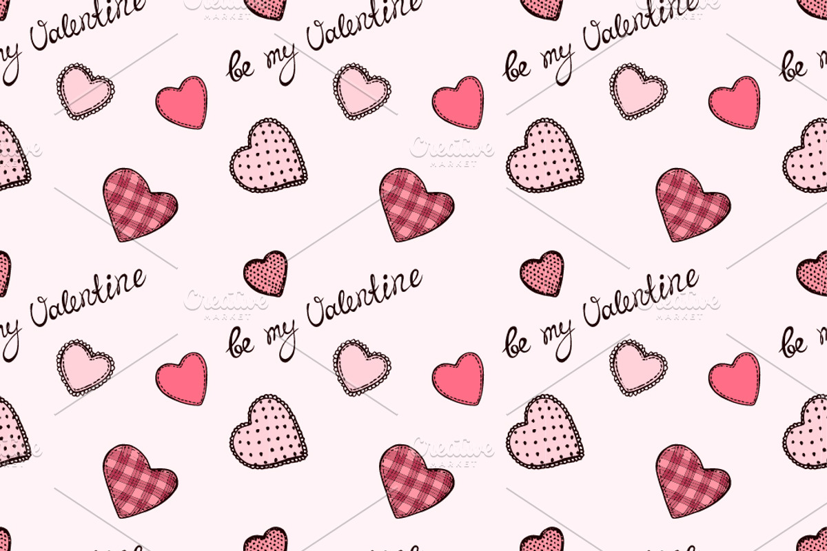 4 seamless Valentine's day patterns preview 4