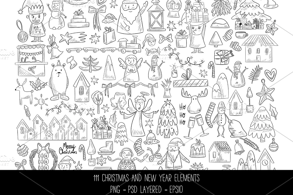 2026 Christmas and New year icon set, a Seasonal Illustration by SaintPic illustrations (Photo 1 of 4)