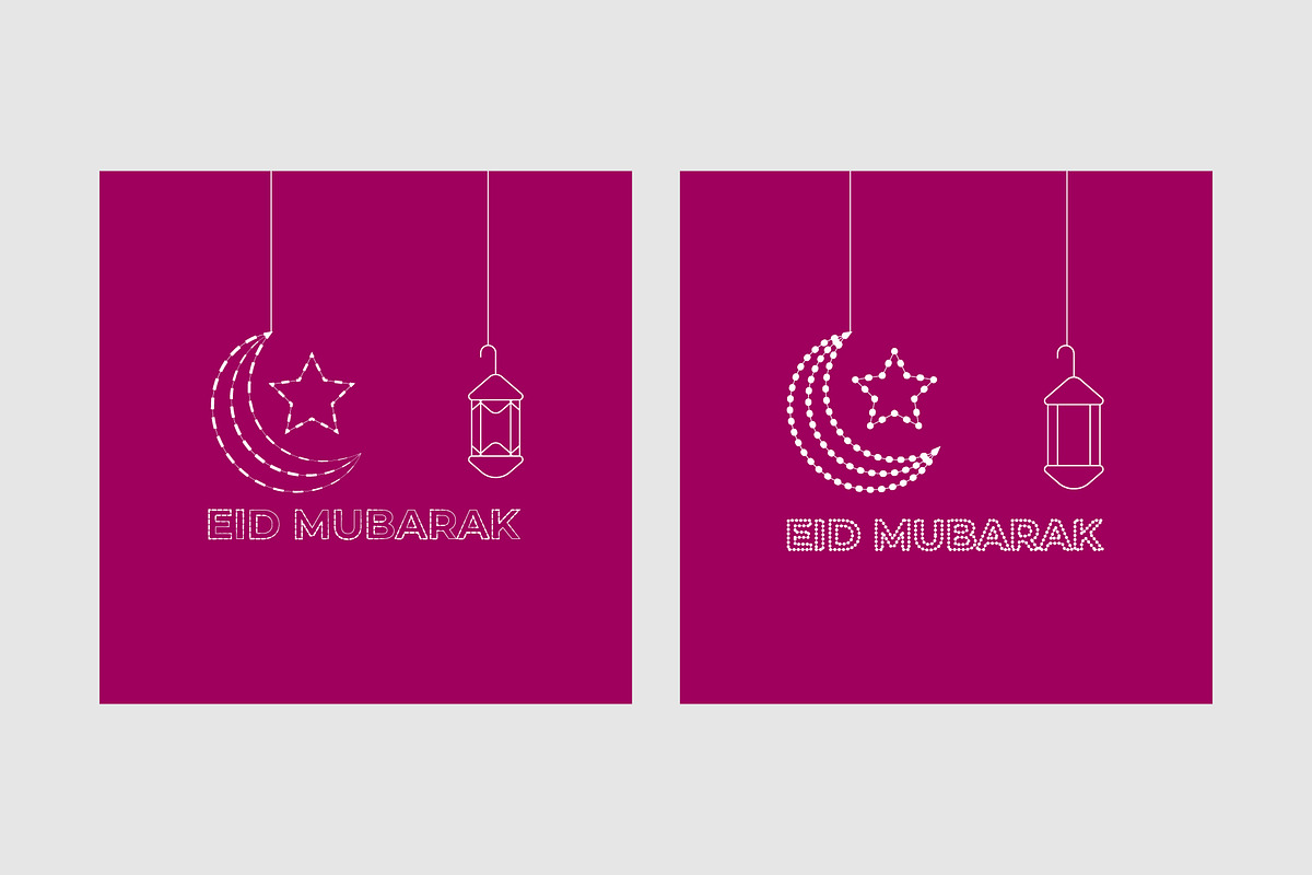 Eid Mubarak Greeting Card, a Decorative Illustration by Lakhan1998 (Photo 5 of 6)