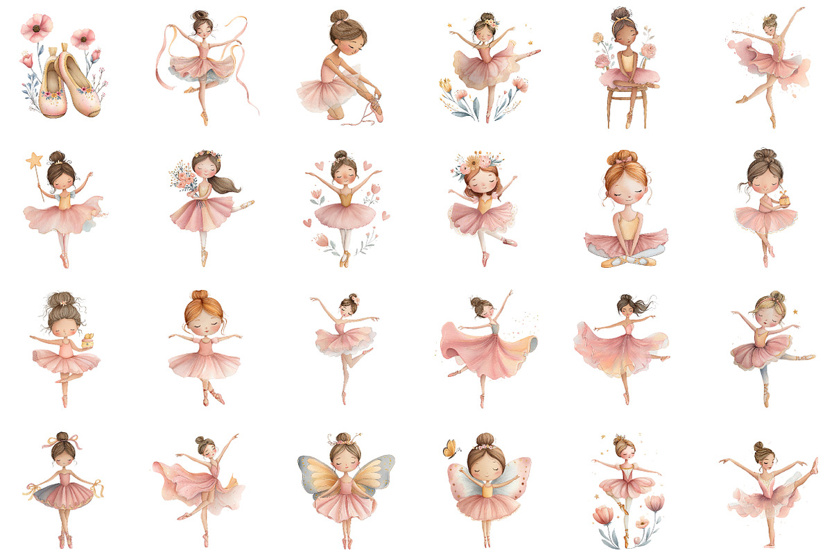 Watercolor Blush Pink Ballerina Clip, an Illustration by Sublimation Artist (Photo 2 of 6)