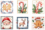 Christmas Postage Stamp Clipart, a Seasonal Illustration by Designking (Thumbnail 2 of 3)