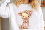 Whimsical Summer Pig Clipart, an Illustration by designcity5 (Thumbnail 4 of 5)