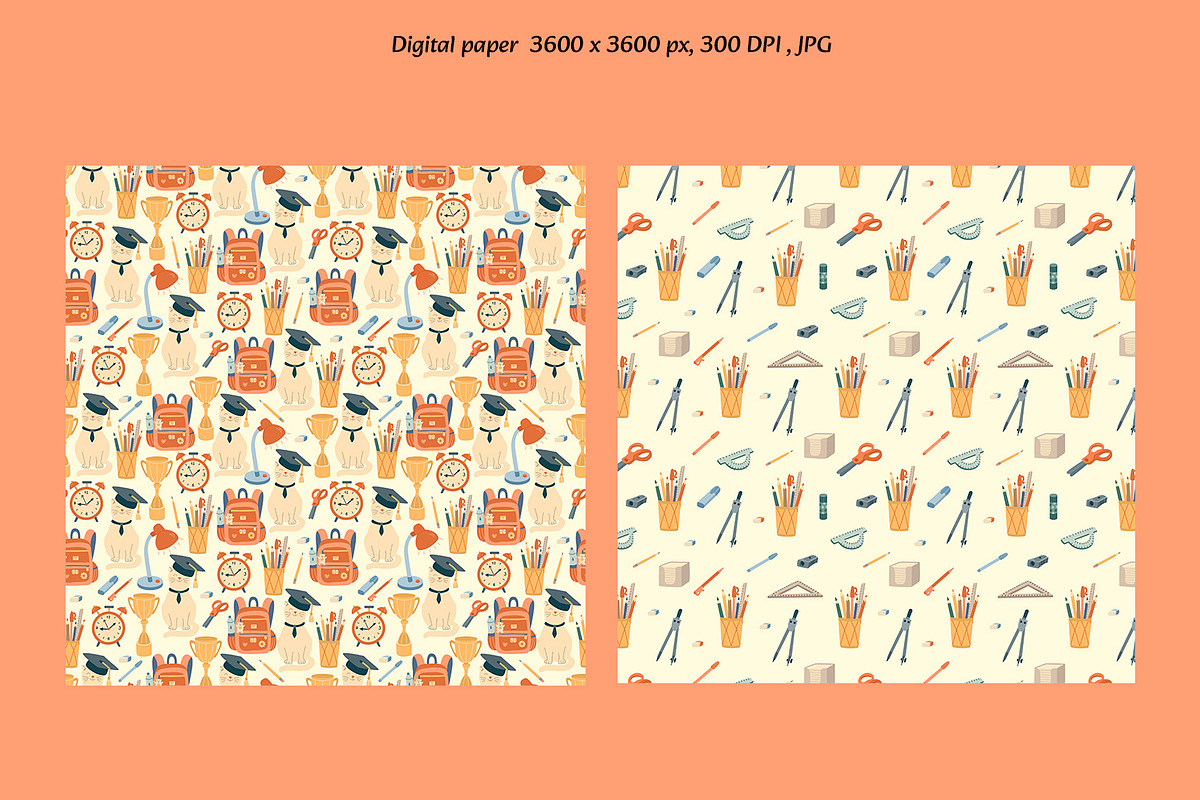Back to School Clipart & Patterns, an Education Illustration by Anna Druzhkova (Photo 5 of 11)