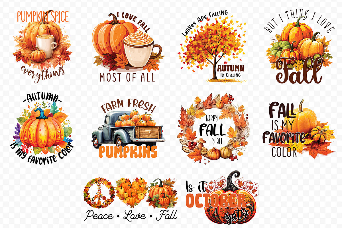 Fall Sublimation Bundle Vol.5, a Graphic by CraftlabSVG (Photo 3 of 15)