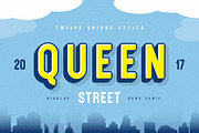 Queen Street Display Font, a Sans Serif Font by Vintage Type Company (Thumbnail 1 of 13)