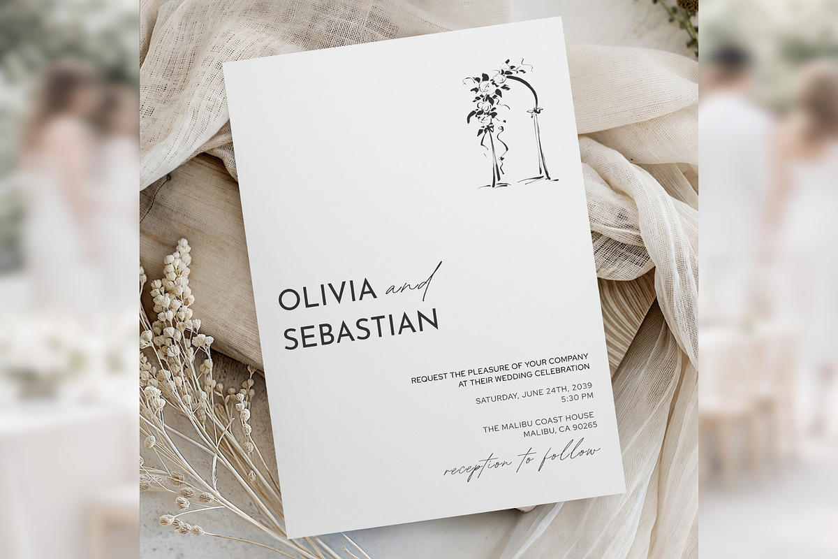 Botanical Invitation Canva bd011, an Invitation Template by TyphoonStudio (Photo 3 of 10)