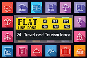 Travel and Tourism Flat Line Icons, an Outline Icon by FlatLineIcons (Thumbnail 1 of 5)