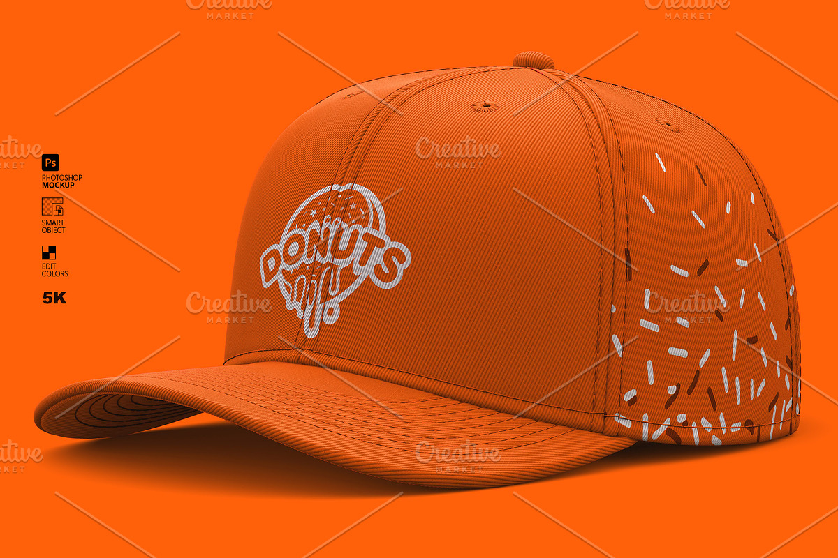 6-Panel Cap Mockup - Full Fabric PSD, a Hat Mockup by LESZ Design (Photo 4 of 12)