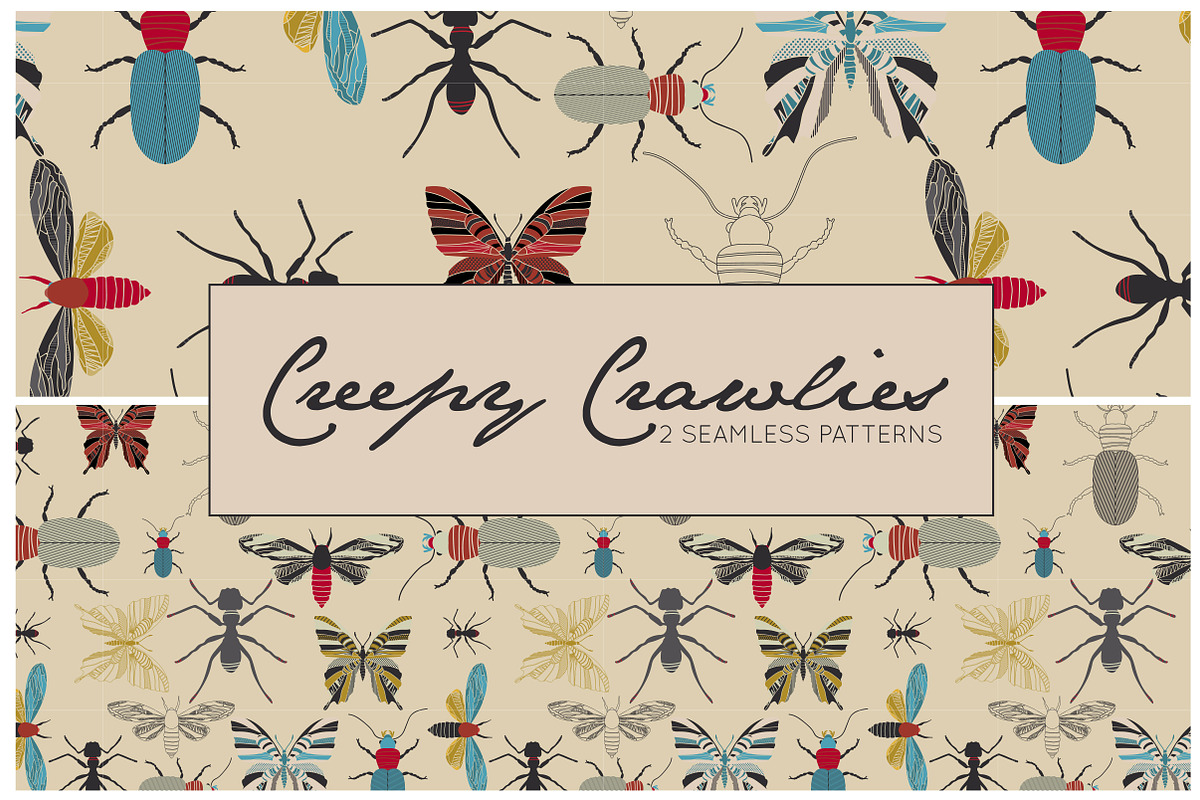 Creepy Crawlies Pattern Set, a Pattern Graphic by illuztrate (Photo 3 of 3)