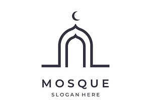 Unique and creative Islamic mosque a, a Branding & Logo Template by LOGOCREATIVE