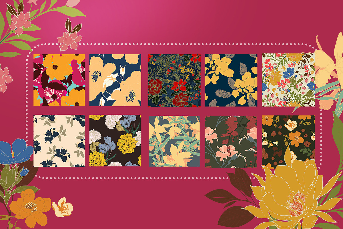 20EPS/jpg seamless floral pattern, a Pattern Graphic by Theraphosath (Photo 1 of 11)