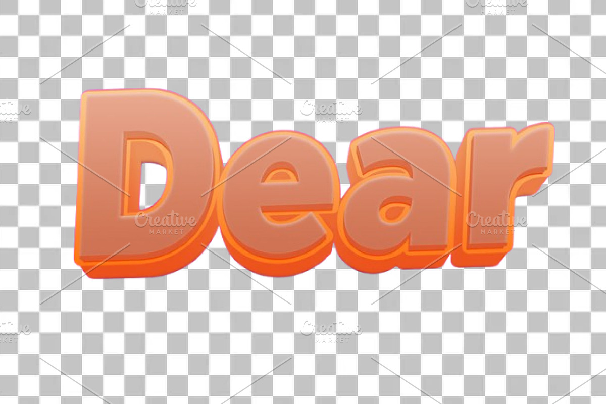 Dear PSD 3D Editable Text Effect, a Layer Style Add-On by TrueVector (Photo 2 of 2)