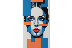 Abstract portrait of a woman with, an Illustration by tilialucida