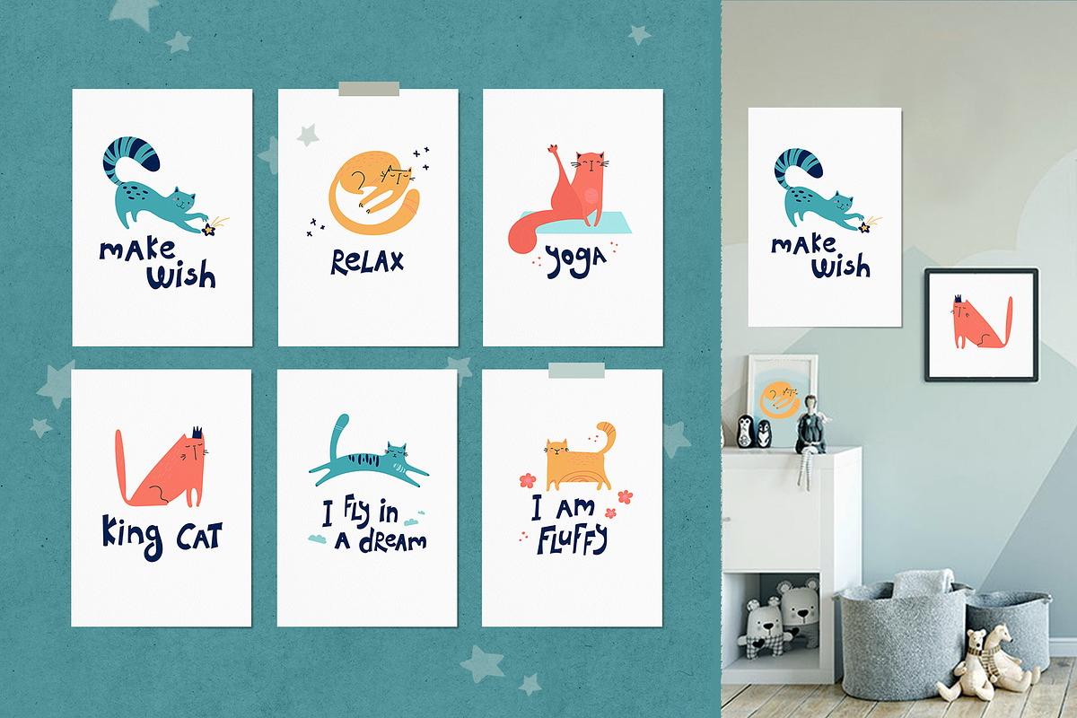 Cats - clipart & seamless patterns, an Animal Illustration by Anna Summer (Photo 6 of 8)