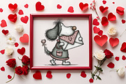 Whimsical Valentine Funny Dog PNG, an Illustration by RobertsArt (Thumbnail 3 of 7)