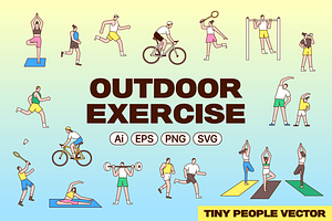 Exercise People Vector kit, an Illustration by Puffin graphics