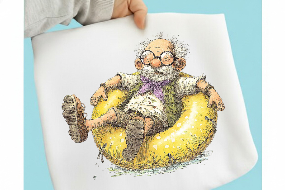 Whimsical Summer Grandpa Clipart, a Seasonal Illustration by designcity5 (Photo 3 of 5)