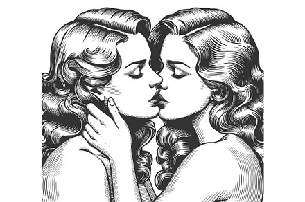 Romantic Vintage Illustration of Two, a Person Illustration by AlexArt