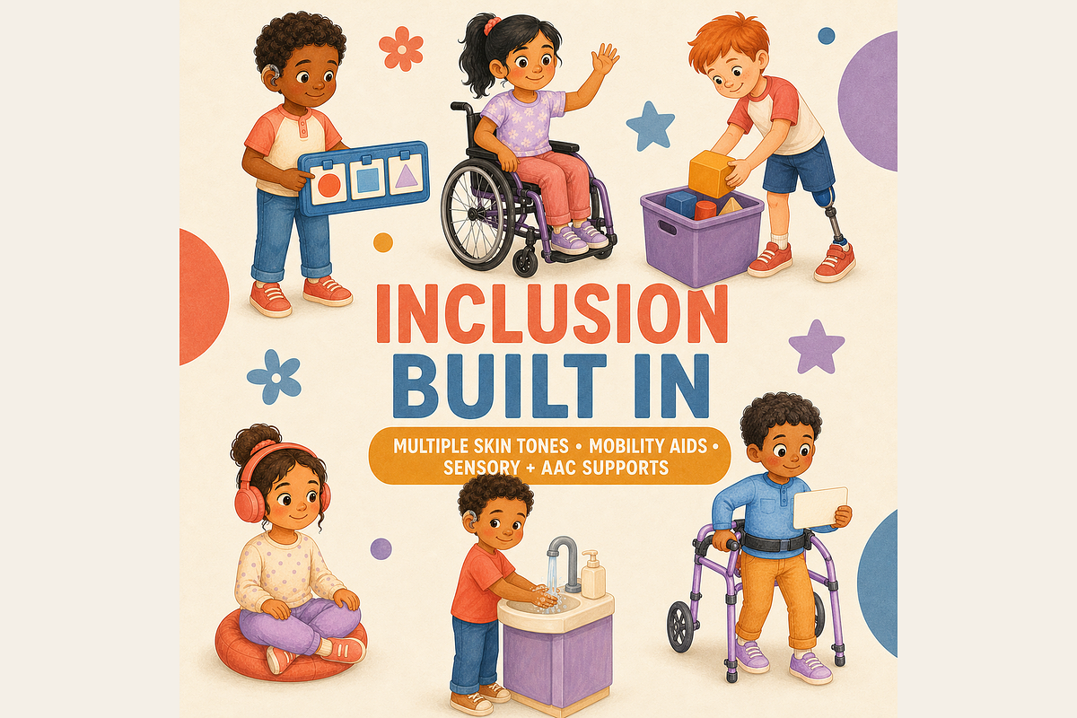 Inclusive Classroom Routine Clipart, an Education Illustration by KamimiArt (Photo 3 of 8)