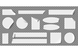 Set of white blank stickers, an Object Illustration by Andrey Yaroslavtsev