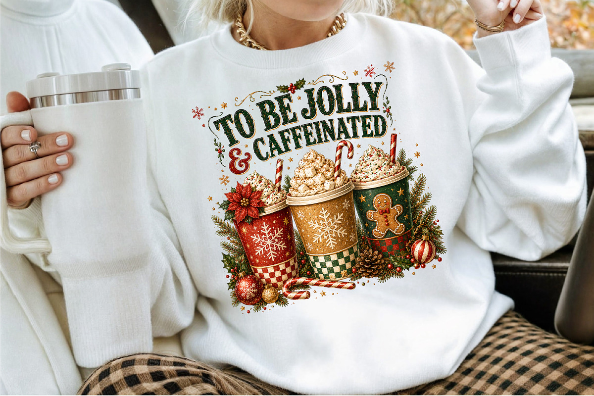 Jolly & Caffeinated Coffee Christmas, a Seasonal Illustration by Sublimation Artist (Photo 2 of 9)