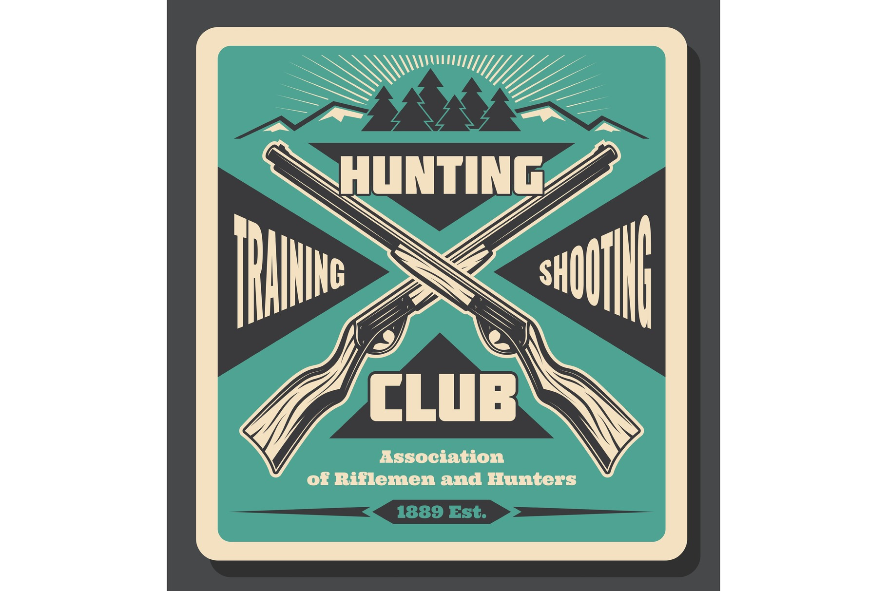 Hunting Club Shooting Training by Vector Tradition  Creative Market