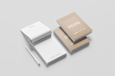 Notepad Open Mockup, a Books & Magazine Mockup by graphicstory