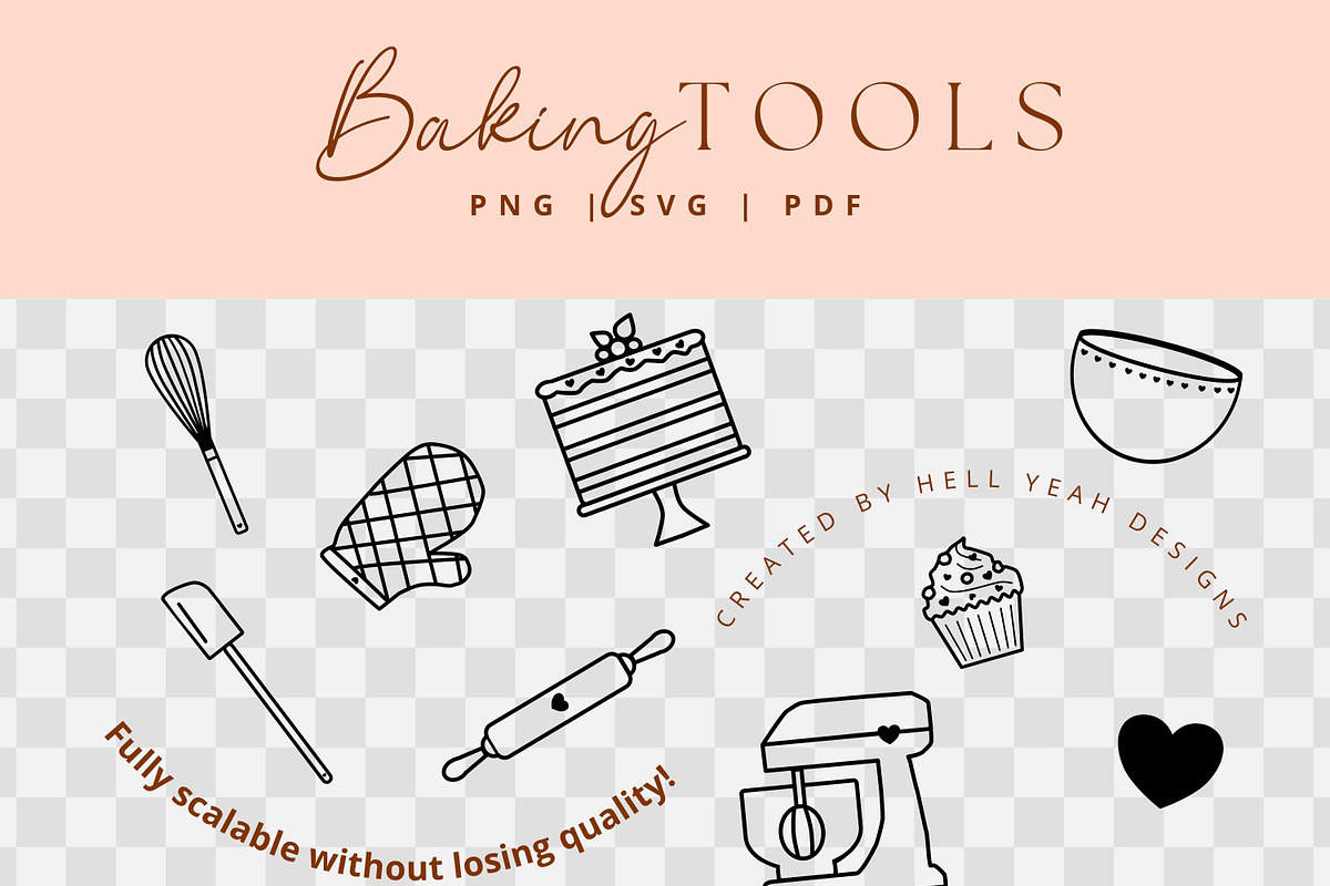 Baking Tools Clipart Bundle, an Object Graphic by Hell Yeah Designs (Photo 4 of 9)