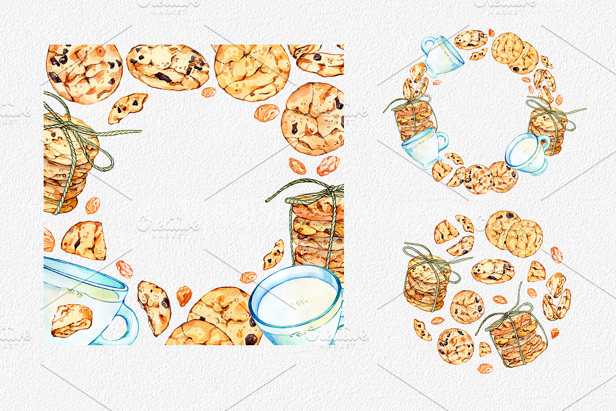 Oatmeal cookies, a Food Illustration by OlyaSenko (Photo 7 of 7)