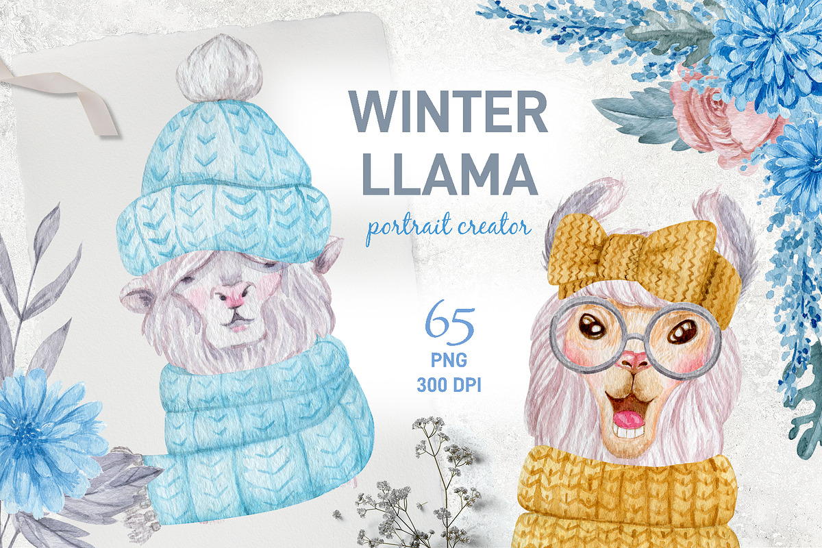 Llama Portrait Creator, an Animal Illustration by Kate Galunga Artstore (Photo 1 of 9)