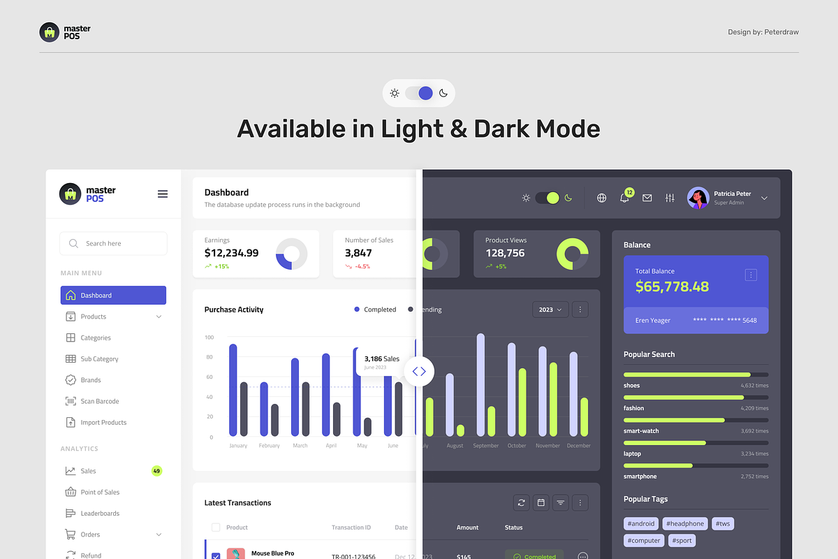 MasterPOS - Point of Sales Admin, an UI Kit Template by peterdraw