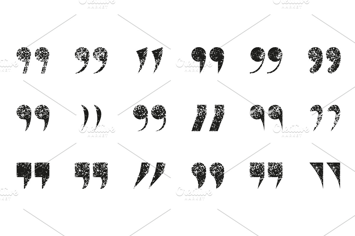 Quotation Mark With Grunge Texture, an Object Illustration by Vector Creator