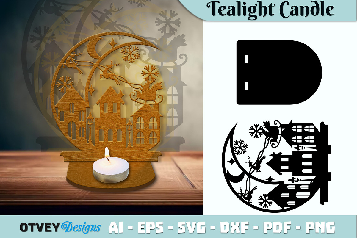 Crescent Santa Seligh Tealigh Candle, a Decorative Illustration by OTVEY DESIGN (Photo 6 of 13)