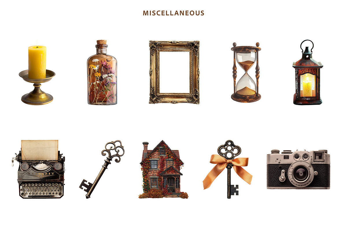Vintage Autumn Collage Clipart Set, an Object Graphic by NatalieArtShop (Photo 8 of 12)