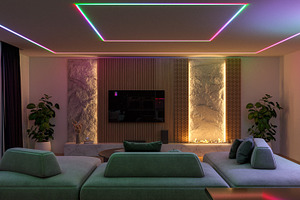 Modern living room with prominent RG, an Architecture Photo by Pozitivo