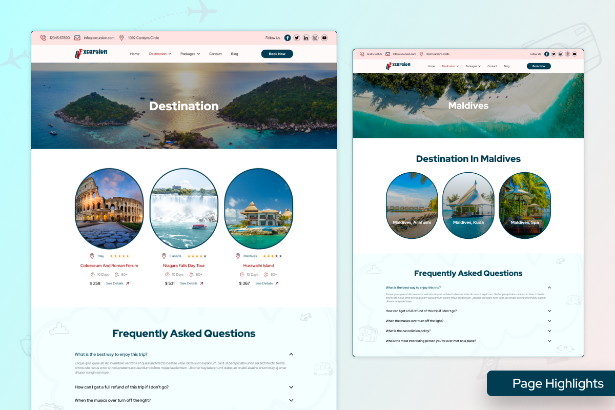 Excursion - Travel Website UI Kit, an UI Kit Template by Uptechies (Photo 2 of 4)