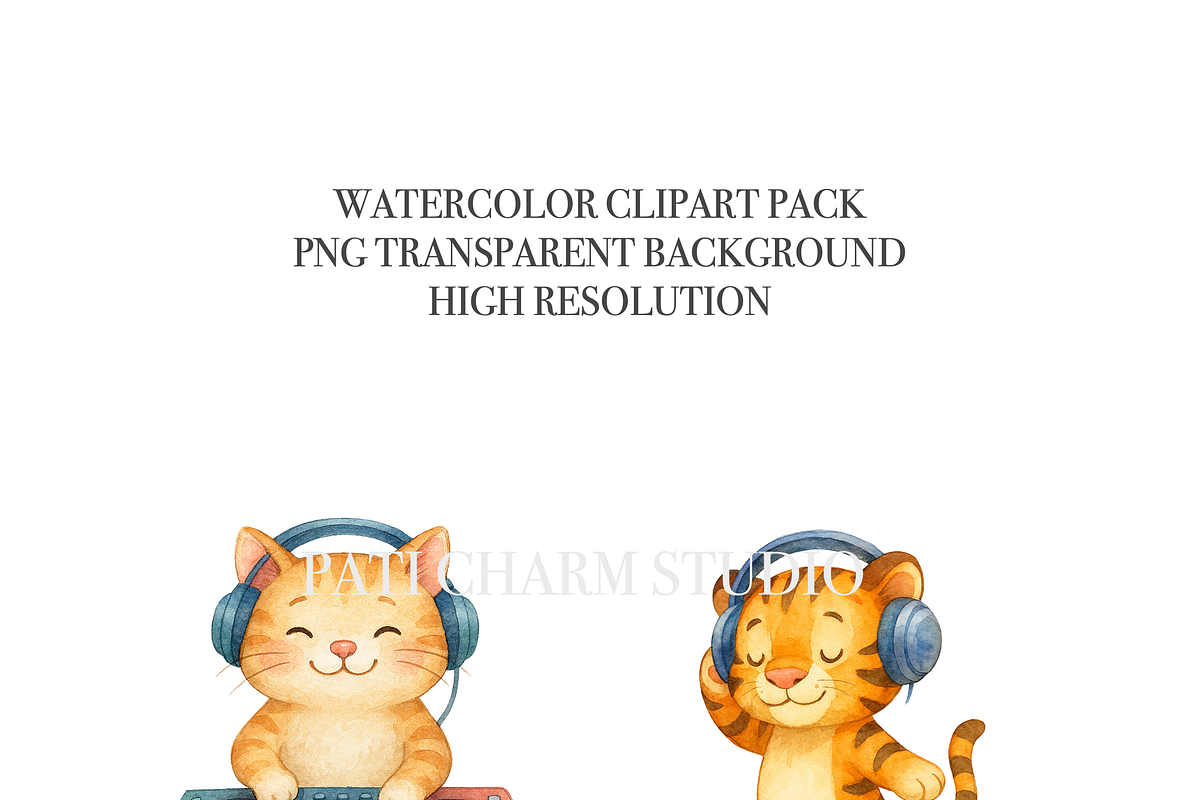 16 DJ Clipart, a Decorative Illustration by Pati Charm Studio (Photo 5 of 8)