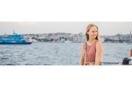 Woman tourist enjoying Galataport, an Architecture Photo by Elizaveta Galitskaya