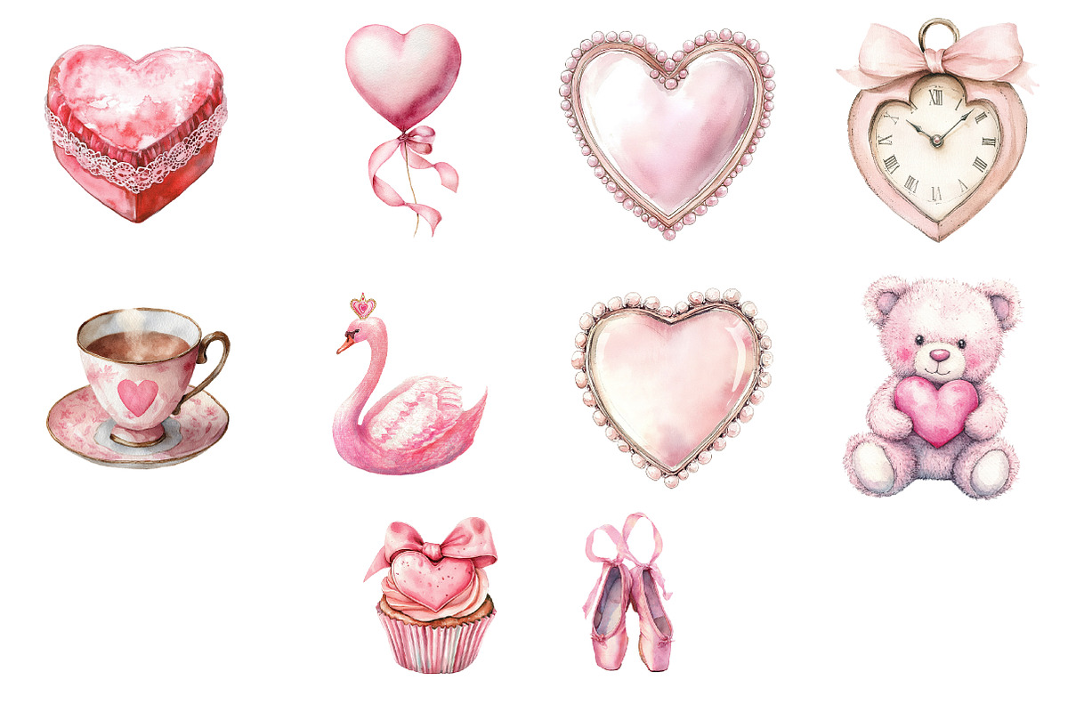 Coquette Valentine Clipart, an Illustration by Design Market (Photo 4 of 4)